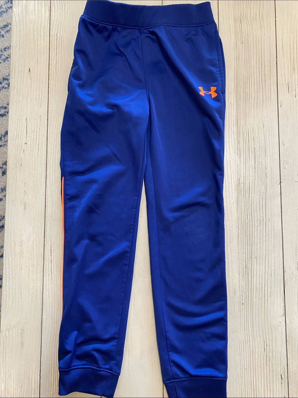 Under Armour Royal Blue Joggers with Orange Logo Accent